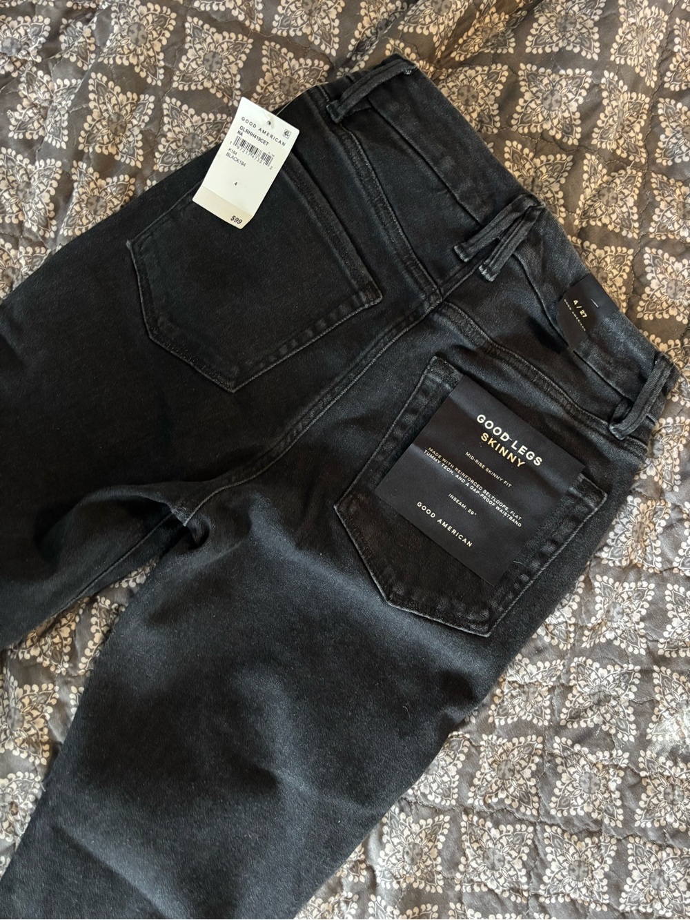 Good American Good Leg Skinny Black Jeans - High Rise - NWT Size 27